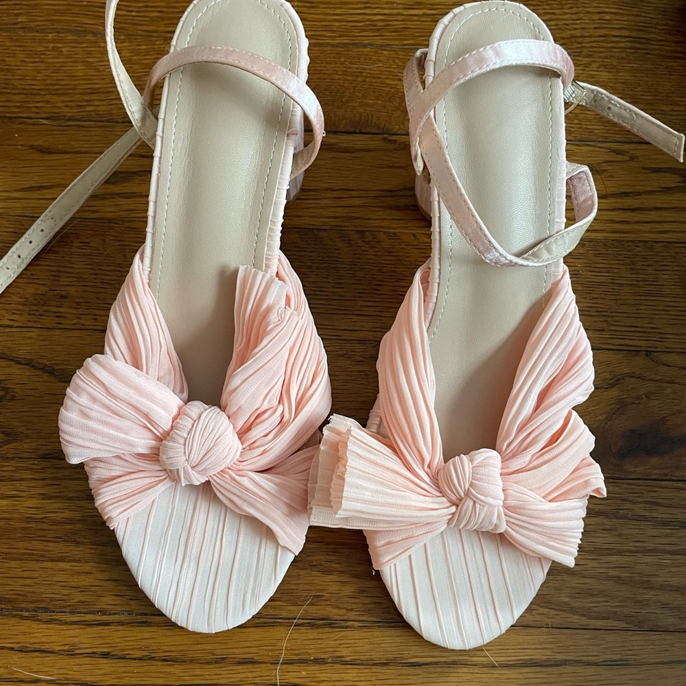 Pink bow chunk heels - Picture 3 of 3
